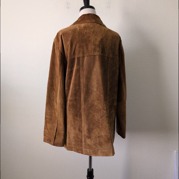 Vintage Y2K St Johns Bay Suede Jacket 100% Leather Brown Coat Women's Small - Picture 10 of 11